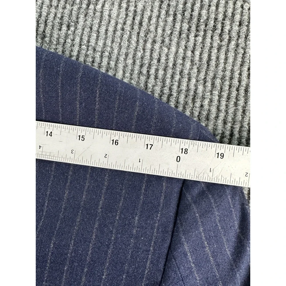 Hickey Freeman Suit Jacket 42 R Blue Wool Striped Premium Loro Piana USA Bespoke - Picture 3 of 16
